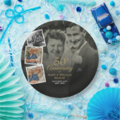 50周年結婚記念日 5枚の写真コラージュ ペーパープレート (パーティー)