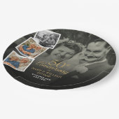 50周年結婚記念日 5枚の写真コラージュ ペーパープレート (アングル)