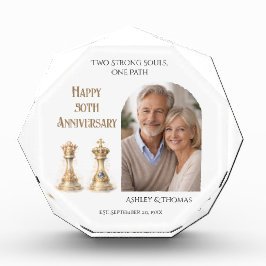 50周年結婚記念王と女王のギフト記念品 フォトブロック