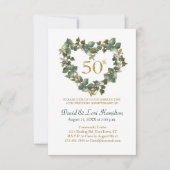 50周年結婚記念 ウォーターカラーアイビー ハートリース (正面)