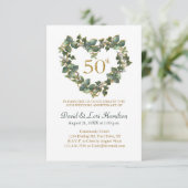 50周年結婚記念 ウォーターカラーアイビー ハートリース (スタンド正面)