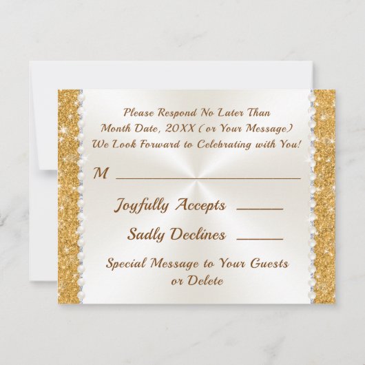 50周年結婚記念RSVPカーパーソナライズされたド 招待状 (裏面)