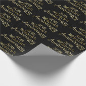 50周年結婚金ゴールド文字デザイン ラッピングペーパー (角)