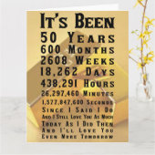 50周年結婚金ゴールド カード (黄色い花)