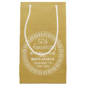 50周年結婚金ゴールド スモールペーパーバッグ (正面)