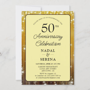 50周年結婚金ゴールド 招待状