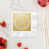 50周年結婚金ゴールド 縁ありカクテルナプキン (インサイチュ)