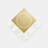 50周年結婚金ゴールド 縁ありカクテルナプキン (角)