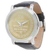 50周年結婚金ゴールド 腕時計 (アングル)