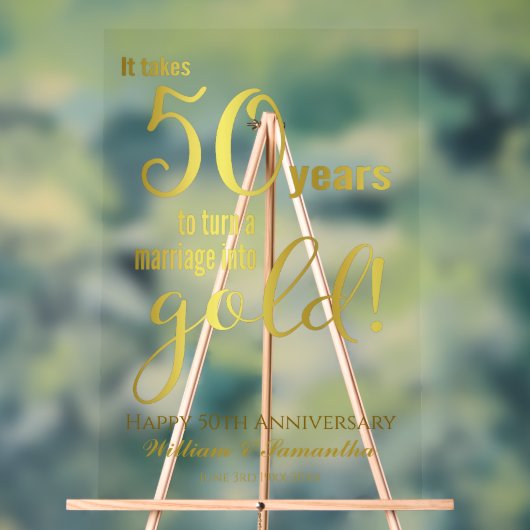 50周年結婚 アクリルサイン (ニュートラル)