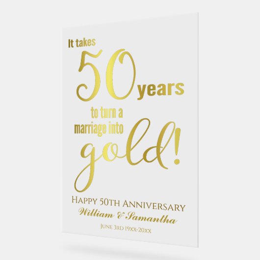 50周年結婚 アクリルサイン (傾斜)