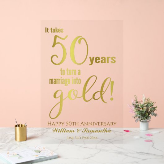 50周年結婚 アクリルサイン (ウェディング)