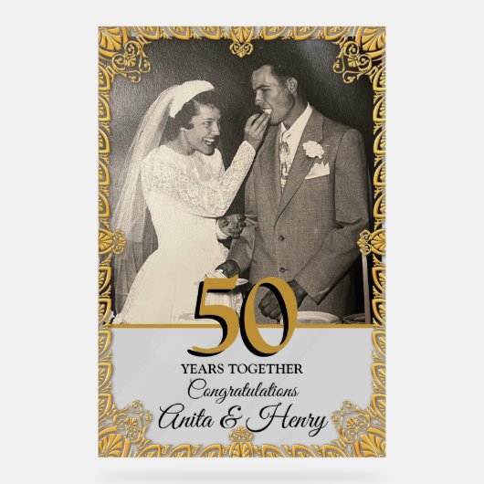 50周年結婚 アクリルサイン (正面)