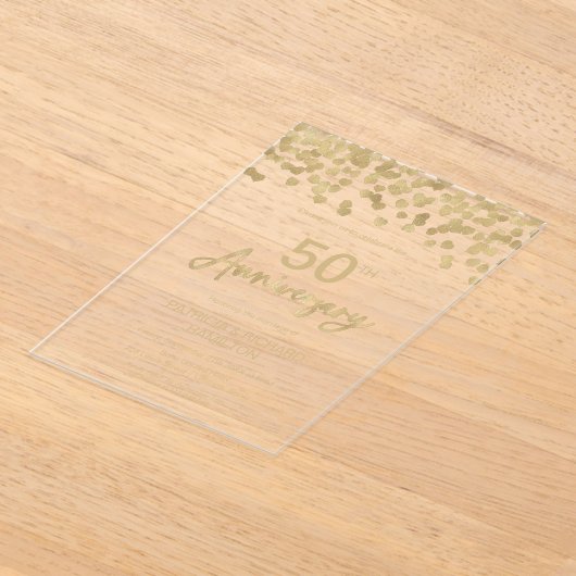 50周年結婚 アクリル招待状 (レイダウン)