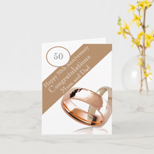 50周年結婚 カード (黄色い花)