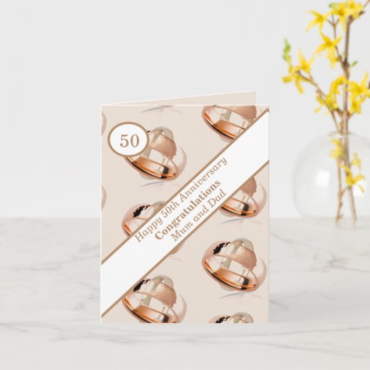 50周年結婚 カード (黄色い花)