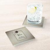 50周年結婚 ガラスコースター (アングル)