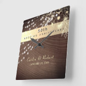 50周年結婚 スクエア壁時計 (傾斜)