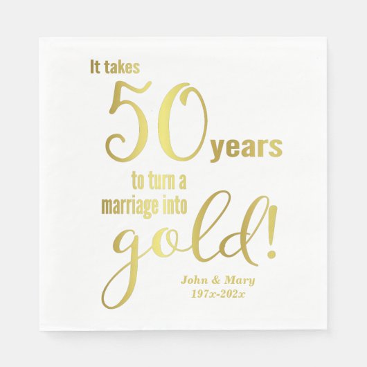 50周年結婚 スタンダードランチョンナプキン (正面)