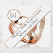 50周年結婚 スパークリングワインラベル (シングルラベル)