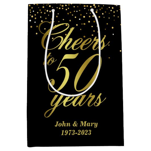 50周年結婚 ミディアムペーパーバッグ (正面)