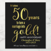 50周年結婚 ワインラベル (シングルラベル)