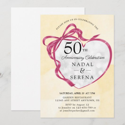 50周年結婚 招待状 (正面/裏面)