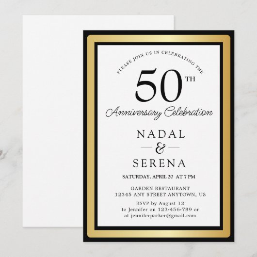 50周年結婚 招待状 (正面/裏面)
