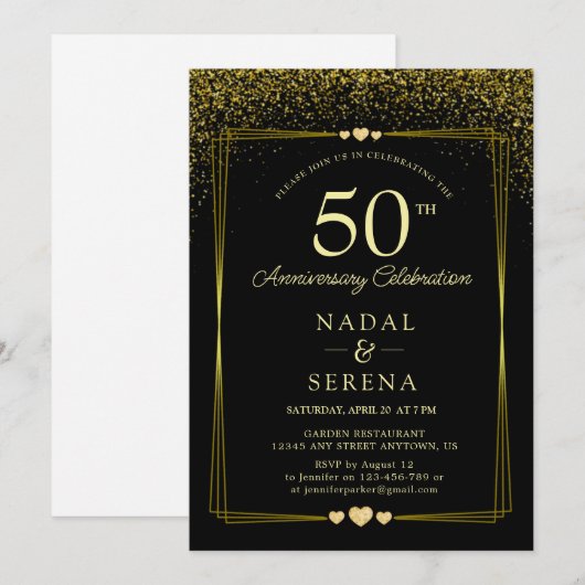 50周年結婚 招待状 (正面/裏面)