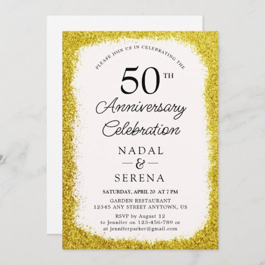 50周年結婚 招待状 (正面/裏面)