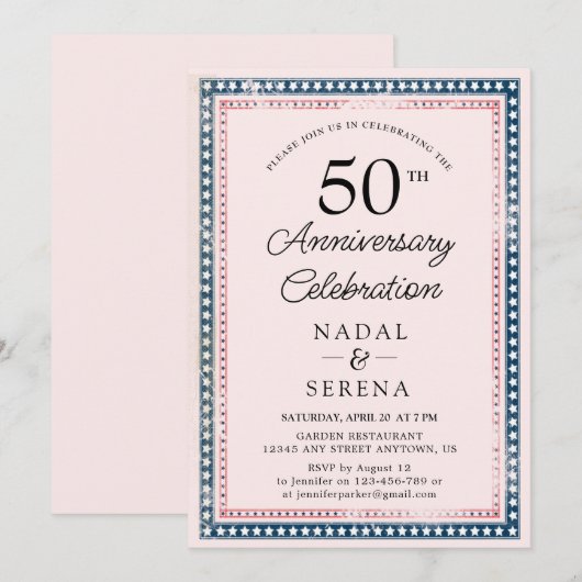 50周年結婚 招待状 (正面/裏面)