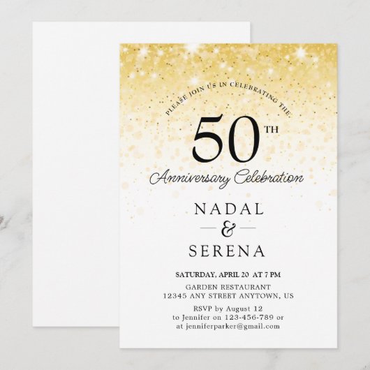 50周年結婚 招待状 (正面/裏面)