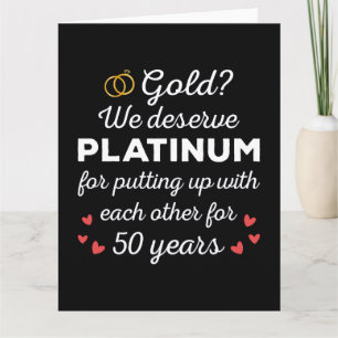 50周年結婚I -金ゴールドカップルおもしろい カード