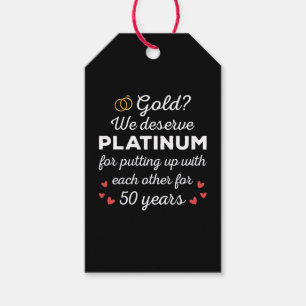 50周年結婚I -金ゴールドカップルおもしろい ギフトタグ
