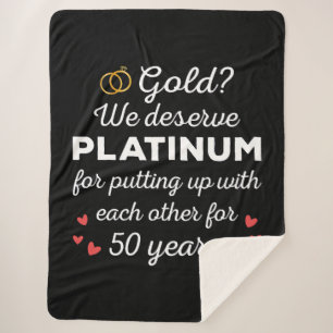 50周年結婚I -金ゴールドカップルおもしろい シェルパブランケット