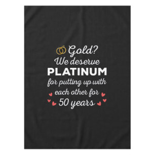 50周年結婚I -金ゴールドカップルおもしろい テーブルクロス