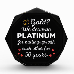 50周年結婚I -金ゴールドカップルおもしろい フォトブロック