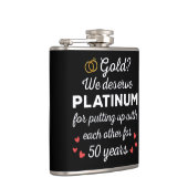 50周年結婚I -金ゴールドカップルおもしろい フラスク (右)