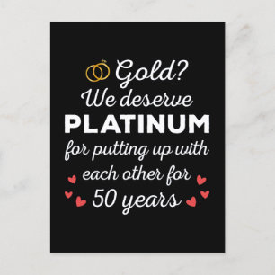 50周年結婚I -金ゴールドカップルおもしろい ポストカード