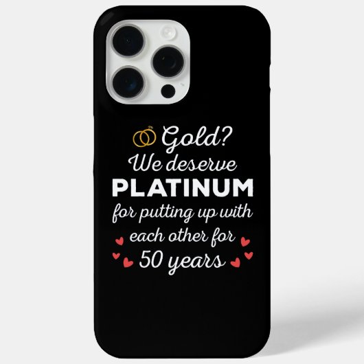 50周年結婚I -金ゴールドカップルおもしろい Case-Mate iPhoneケース (裏面)