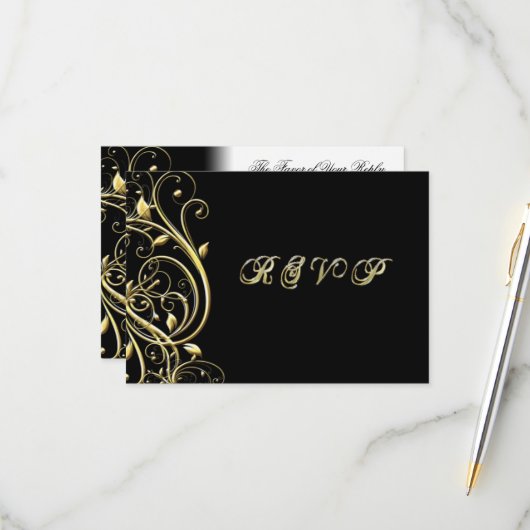 50周年結婚RSVP 出欠カード (正面/裏面インサイチュ)