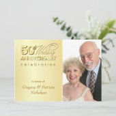 50周年記モダン念パーティー-フォト招待状 招待状 (スタンド正面)