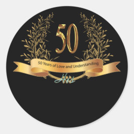 50周年記念あいさつ結婚カートおめでとう ラウンドシール