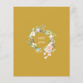 50周年記念おしゃれな招待状 バラの花のガーランド (裏面)