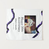 50周年記念おめでとう　名前　写真　日付を追加 タペストリー (正面(横))