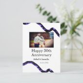 50周年記念おめでとう　名前　写真　日付を追加 ポストカード (スタンド正面)