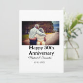 50周年記念おめでとう　名前　写真　日付を追加 招待状 (スタンド正面)
