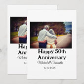 50周年記念おめでとう　名前　写真　日付を追加 招待状 (正面/裏面)