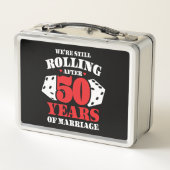 50周年記念おもしろいカップル50結婚した年 メタルランチボックス (裏面)