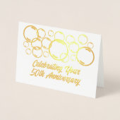 50周年記念お祝いバブル 箔カード (正面)